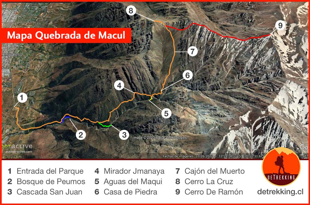 Mapa Parque quebrada de Macul